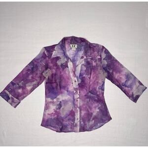 Vintage Purple G7 Button Front Blouse